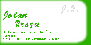 jolan urszu business card